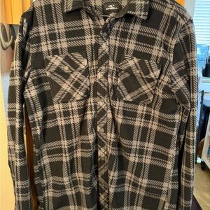 O'Neill Black and Gray Plaid Flannel